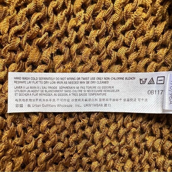 Free People Beach Naomi Tunic Sweater Swim Cover Up Mustard Yellow Gold Medium - Picture 11 of 11